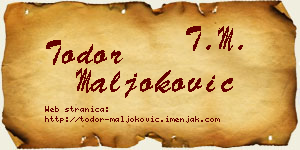 Todor Maljoković vizit kartica